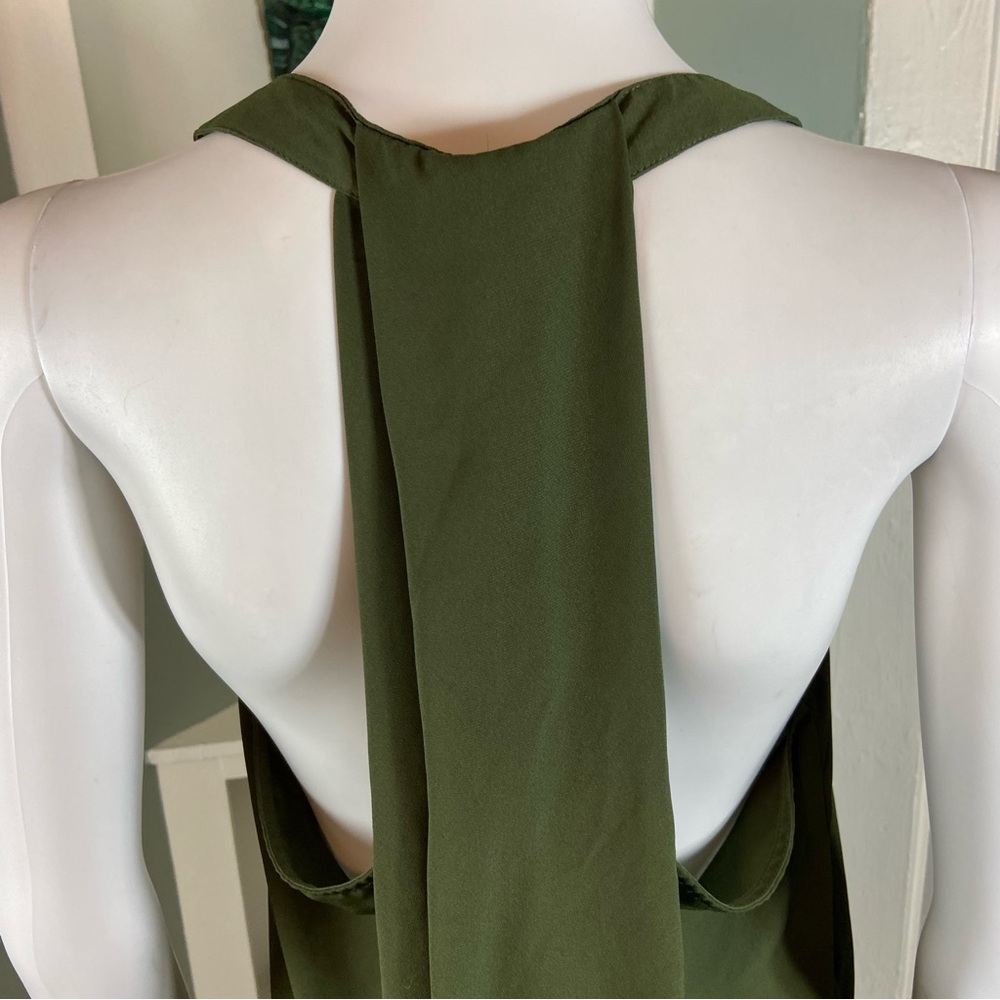 3/$12 Harve Benard Army Green Draped Racerback Tank Top Large L Keyhole - Picture 8 of 12